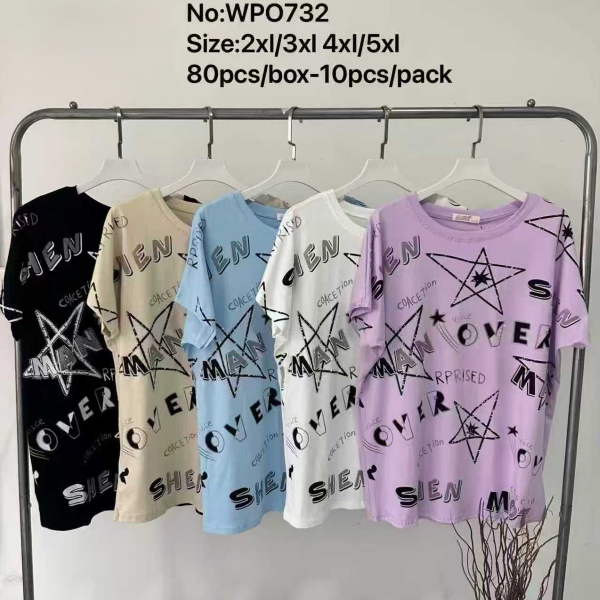 Bluzki damskie Roz 2XL-5XL, Mix Kolor Paczka 10 szt